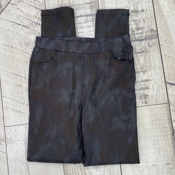 Sophyline Paris Dark Metallic Black Grey Camo Jeggings Leggings  Medium - Picture 7 of 10